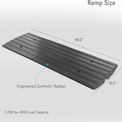 Car Driveway Ramps 3-Pack Heavy Duty Rubber 12ft Length Waterproof