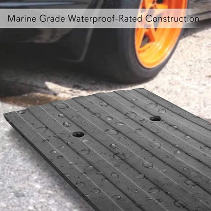 Car Driveway Ramps 3-Pack Heavy Duty Rubber 12ft Length Waterproof