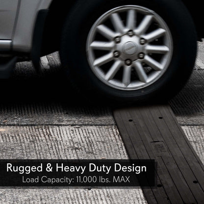 Driveway Curb Ramp - 11000 lb Capacity Heavy Duty Rubber 4 ft Length