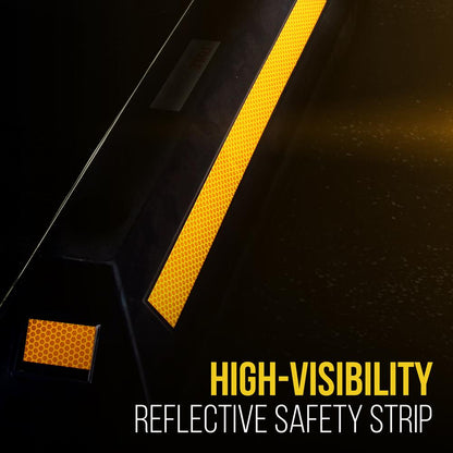 Vehicle Wheel Stop 4-Pack Parking Assistance Reflective Rubber Yellow