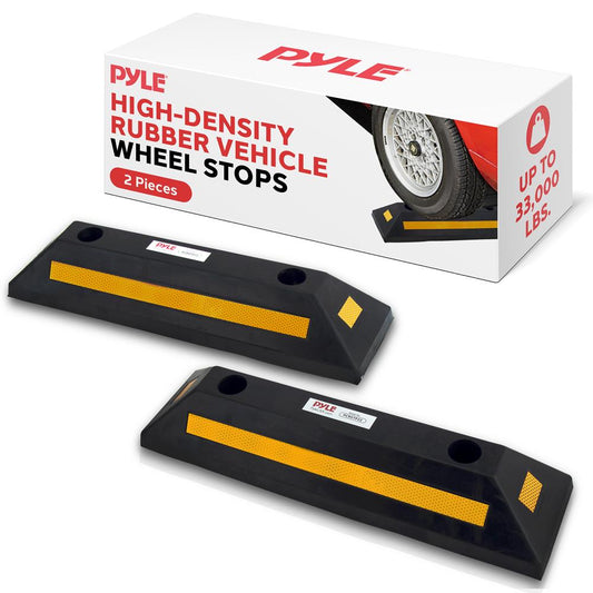 Vehicle Wheel Stops Parking Aid High-Density Rubber Yellow Reflective