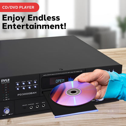 3000W 4-Channel Bluetooth Amplifier - Wireless Streaming HDMI USB Rack Mount