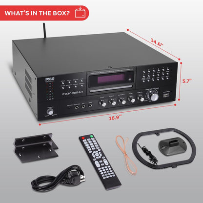 3000W 4-Channel Bluetooth Amplifier - Wireless Streaming HDMI USB Rack Mount