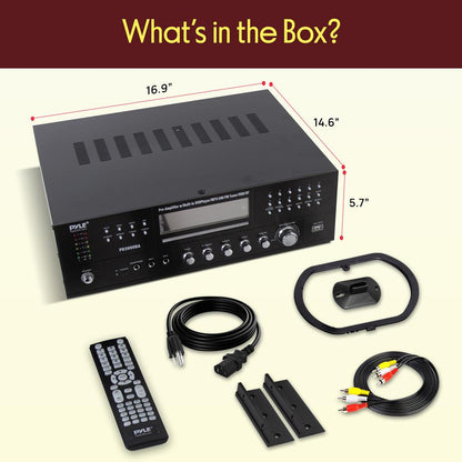 4-Channel Bluetooth Amplifier 3000W Peak CD/DVD Player FM Radio