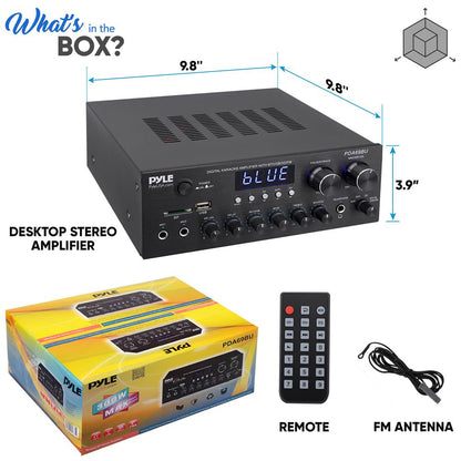 Amplificador Estéreo con Bluetooth Sonido HiFi 300W Panel Metálico