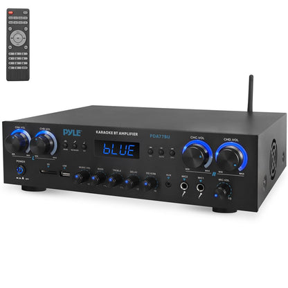 Amplificador de cine en casa Bluetooth 800W, 4 canales, diseño compacto