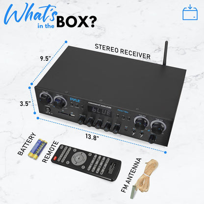Amplificador de cine en casa Bluetooth 800W, 4 canales, diseño compacto
