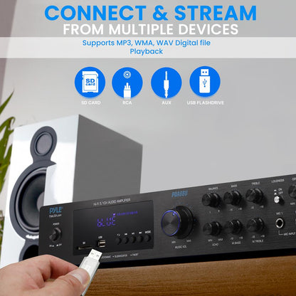5-Channel Bluetooth Audio Amplifier Wireless Streaming VFD Display