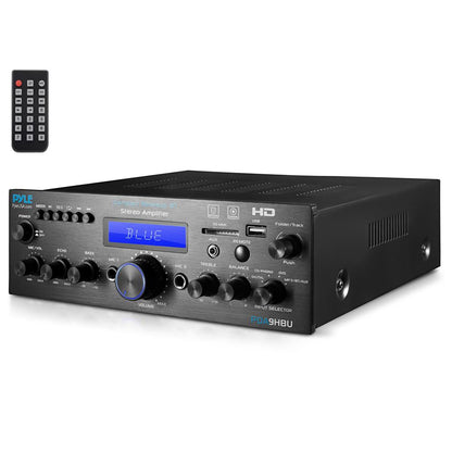 Amplificador estéreo inalámbrico de 200 W con Bluetooth, HDMI, radio FM y pantalla LCD