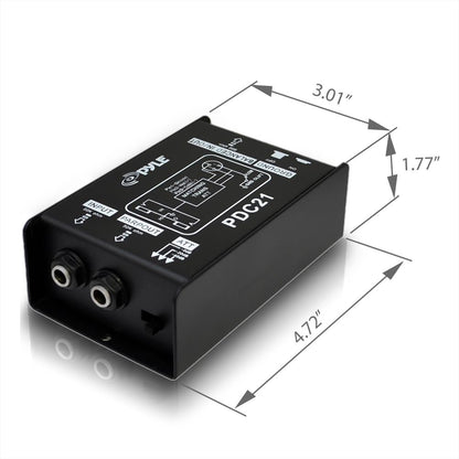 Direct Injection Audio Box - Hum Eliminator Steel Chassis 1/4 Connector