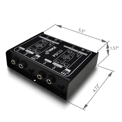 Dual Passive DI Box - Hum Eliminator Steel Chassis 1/4 to XLR