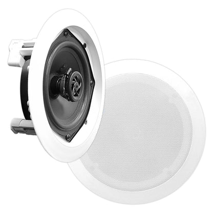 Par de altavoces de techo de 6,5 pulgadas, 2 vías, fácil montaje empotrado, blancos