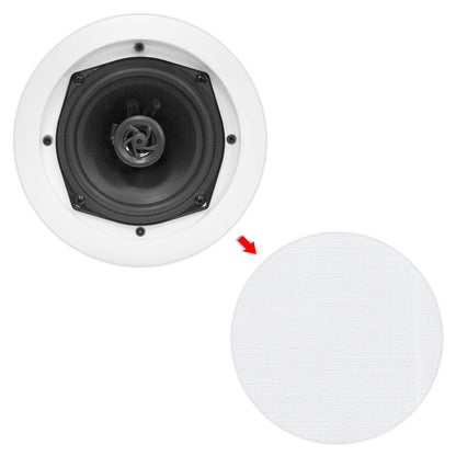 Par de altavoces de techo de 6,5 pulgadas, 2 vías, fácil montaje empotrado, blancos