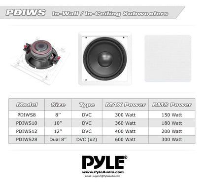 Ceiling Wall Speaker 360W 10 Subwoofer Dual Voice Coil White