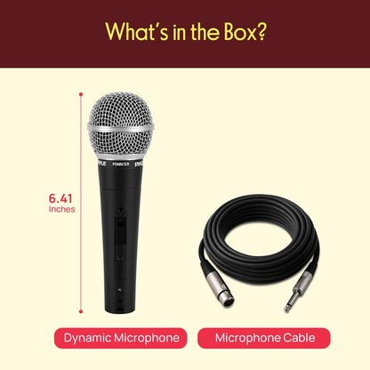 Dynamic Vocal Microphone - High Signal Output - Zinc Alloy - Includes 15ft Cable