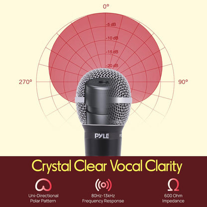Dynamic Microphone Kit - Clear Sound Metal Stand Canvas Bag 16.4ft Cable