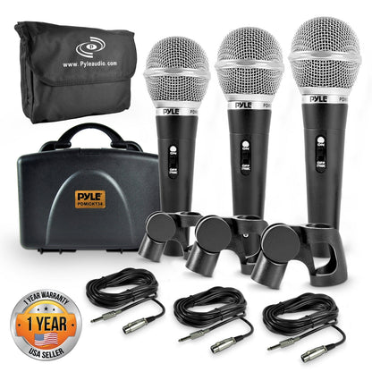 Kit de micrófono dinámico de 3 piezas de alta salida, aleación de zinc, cable XLR de 7,9 m