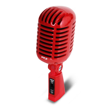 Micrófono Vocal Dinámico Retro - Claridad de Voz - Rojo