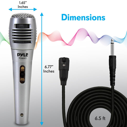 Dynamic Microphone High Output Steel Mesh Grill with 6.5 ft XLR Cable
