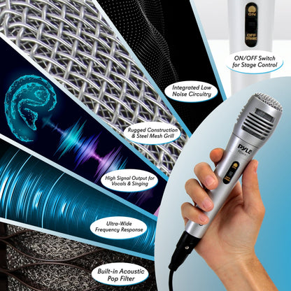 Dynamic Microphone High Output Steel Mesh Grill with 6.5 ft XLR Cable