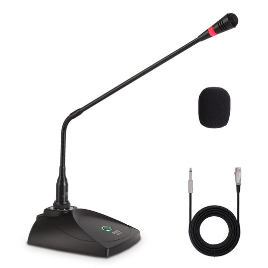 Desktop Gooseneck Mic System - Clear Voice Pop Filter Adjustable Position