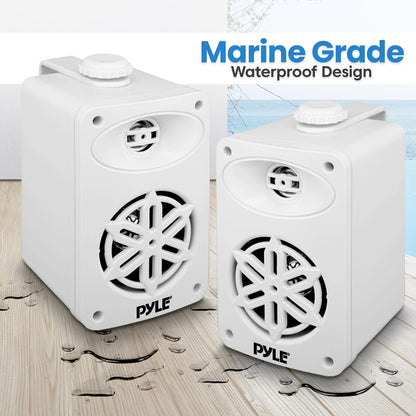 Bluetooth Waterproof Speakers 200W 3.5 2-Way Polymer Tweeter White