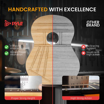 Beginner Acoustic Guitar Kit Beautiful Sound Hand-Crafted Wood Brown Gloss