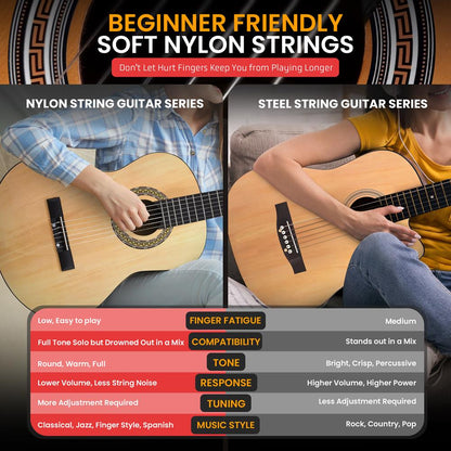Acoustic Guitar Kit Beginner 3/4 Size All Wood 36 Natural Ash