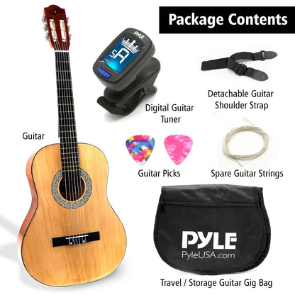 Acoustic Guitar Kit Beginner 3/4 Size All Wood 36 Natural Ash
