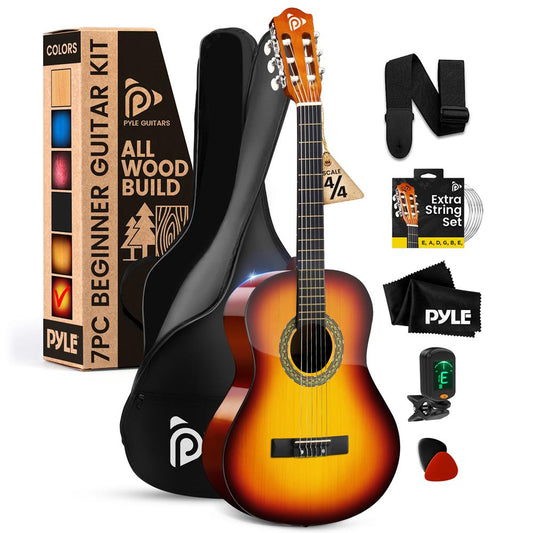 Acoustic Guitar Kit Beginner-Friendly 39 Linden Wood Brown Gloss