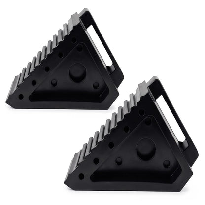 Pyle Calzo de rueda de goma maciza – Paquete de 2, duradero, antideslizante, resistente a la intemperie para remolques, casas rodantes y camiones (negro)
