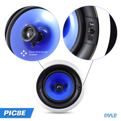 In-Wall Ceiling Speakers 300W Dual 8 Silk Tweeter Adjustable Treble