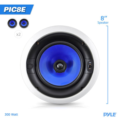 In-Wall Ceiling Speakers 300W Dual 8 Silk Tweeter Adjustable Treble