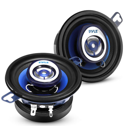 Altavoces estéreo para coche 120W Cono de polietileno azul de baja distorsión, 3.5 pulgadas, par