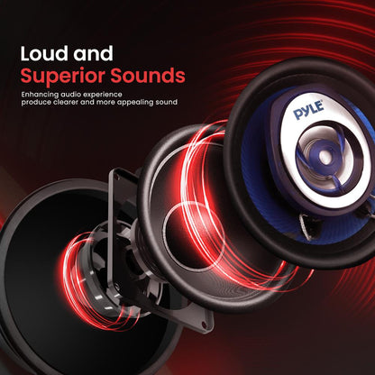Altavoces estéreo para coche 120W Cono de polietileno azul de baja distorsión, 3.5 pulgadas, par