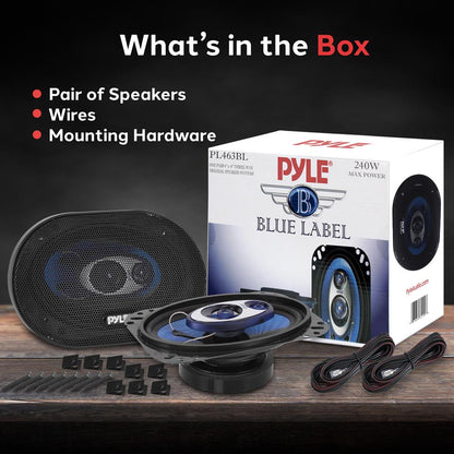 Altavoces de coche triaxiales 4x6 240W con cono azul de caucho butílico