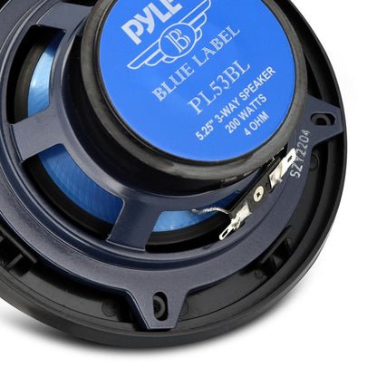 Par de bocinas para auto de 5,25 pulgadas y 200 W con cono azul de polietileno y borde de caucho de butilo
