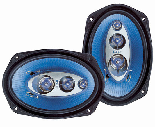 6x9 Car Speakers Pair - 400W Power Blue Cone Butyl Rubber Surround