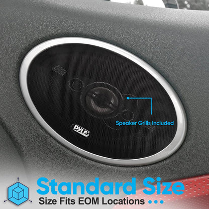 7x10 Car Speakers 500W Butyl Rubber Surround 4-Way Quadriaxial Pair