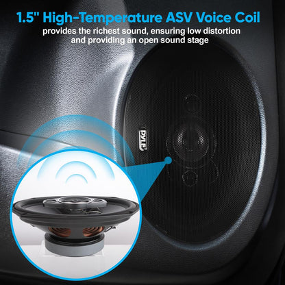 7x10 Car Speakers 500W Butyl Rubber Surround 4-Way Quadriaxial Pair