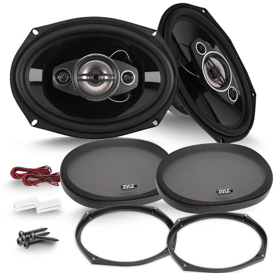 7x10 Car Speakers 500W Butyl Rubber Surround 4-Way Quadriaxial Pair