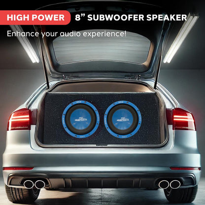 8 Car Subwoofer 600W Dual Voice Coil Blue Injection Molded Cone