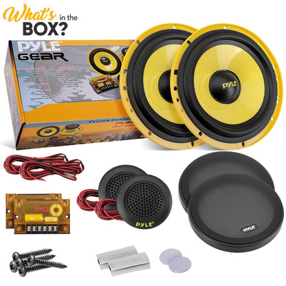 2-Way Component Speaker System 400W Yellow Poly Cone Butyl Surround