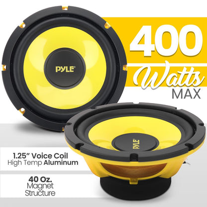 Car Midbass Speaker 400W 8 Poly Woofer Yellow