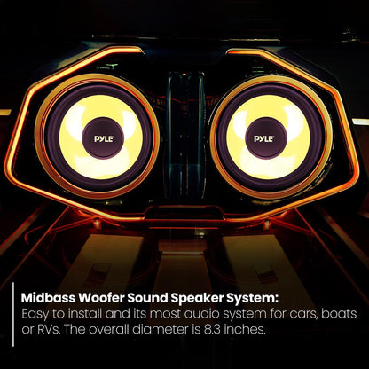 Car Midbass Speaker 400W 8 Poly Woofer Yellow