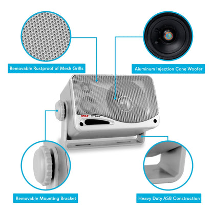 Altavoces Marinos Impermeables de 3 Vías 200W Woofer de Aluminio Plata
