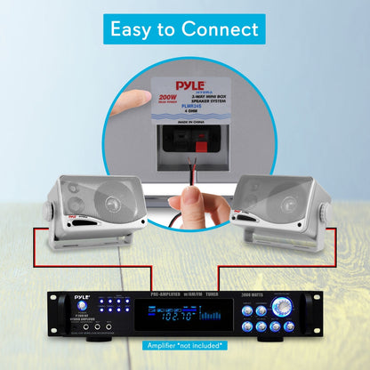 Altavoces Marinos Impermeables de 3 Vías 200W Woofer de Aluminio Plata