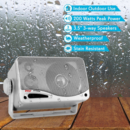 Altavoces Marinos Impermeables de 3 Vías 200W Woofer de Aluminio Plata