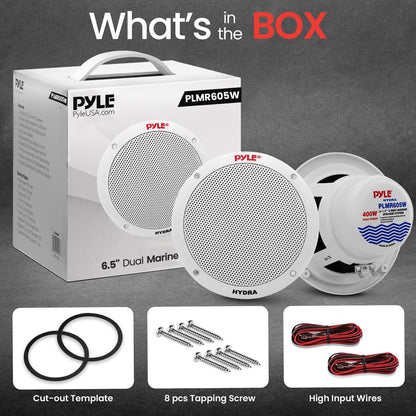 6.5 Inch Marine Component Speakers - PLMR605W