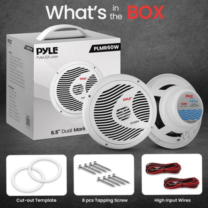 6.5 Altavoces marinos duales impermeables Cono de polipropileno 150W Blanco
